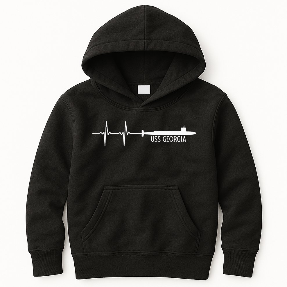 Ekg Heartbeat Uss Georgia Ssgn729 Submarine Kids Hoodie