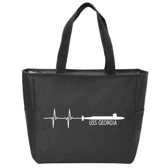 Ekg Heartbeat Uss Georgia Ssgn729 Submarine Zip Tote Bag