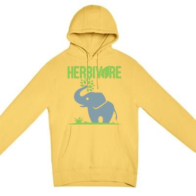 Elephant Herbivore Vegan Vegetarian Cute Premium Pullover Hoodie