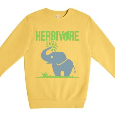 Elephant Herbivore Vegan Vegetarian Cute Premium Crewneck Sweatshirt