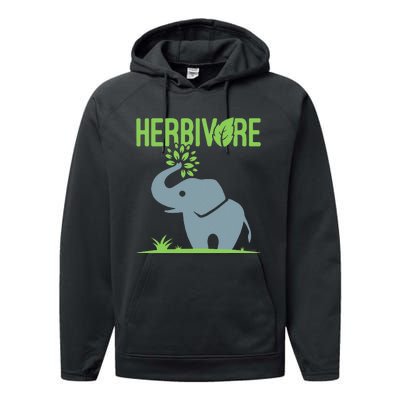 Elephant Herbivore Vegan Vegetarian Cute Performance Fleece Hoodie