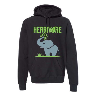 Elephant Herbivore Vegan Vegetarian Cute Premium Hoodie