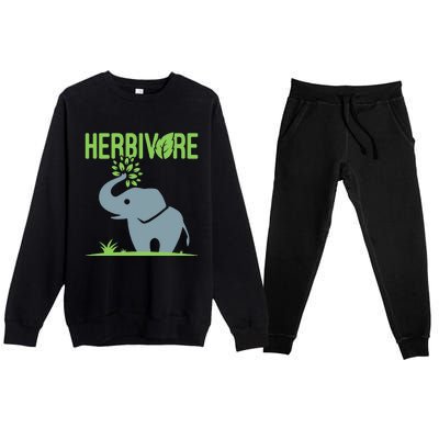 Elephant Herbivore Vegan Vegetarian Cute Premium Crewneck Sweatsuit Set