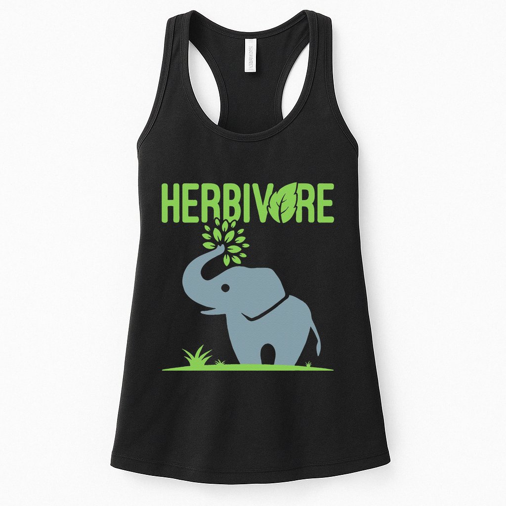 Elephant Herbivore Vegan Vegetarian Cute Womens Tank Top