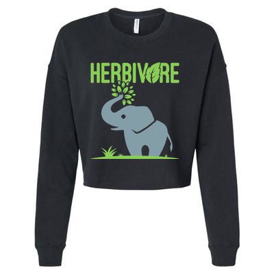 Elephant Herbivore Vegan Vegetarian Cute Cropped Pullover Crew