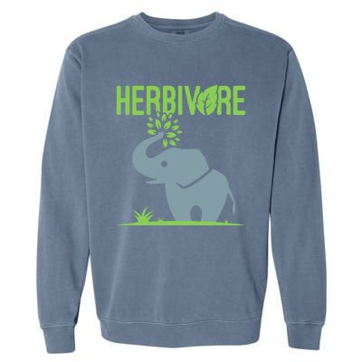 Elephant Herbivore Vegan Vegetarian Cute Garment-Dyed Sweatshirt