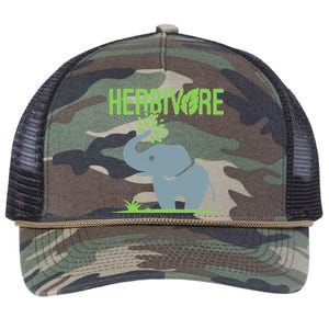 Elephant Herbivore Vegan Vegetarian Cute Retro Rope Trucker Hat Cap