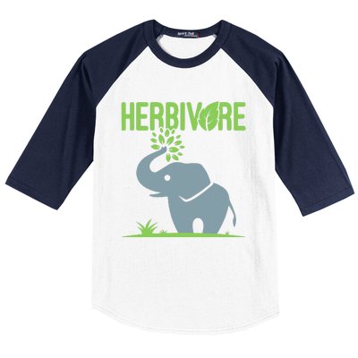 Elephant Herbivore Vegan Vegetarian Cute Baseball Sleeve Shirt