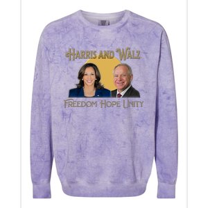 Elect Harris Walz 2024 Kamala And Tim President And Vp Colorblast Crewneck Sweatshirt