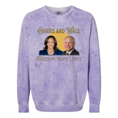 Elect Harris Walz 2024 Kamala And Tim President And Vp Colorblast Crewneck Sweatshirt