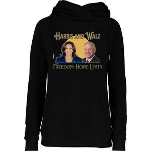 Elect Harris Walz 2024 Kamala And Tim President And Vp Womens Funnel Neck Pullover Hood