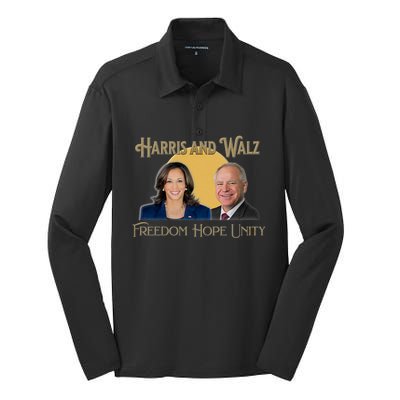 Elect Harris Walz 2024 Kamala And Tim President And Vp Silk Touch Performance Long Sleeve Polo