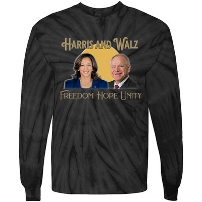 Elect Harris Walz 2024 Kamala And Tim President And Vp Tie-Dye Long Sleeve Shirt