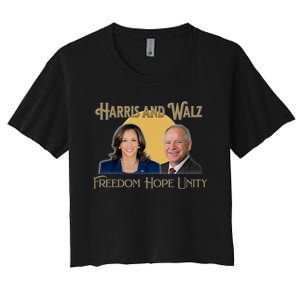 Elect Harris Walz 2024 Kamala And Tim President And Vp Women's Crop Top Tee