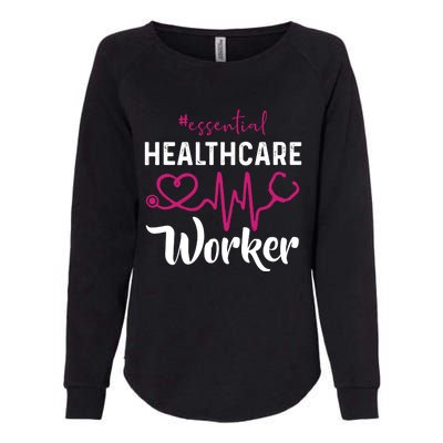 Essential Healthcare Worker Heartbeat Nurse Gift Womens California Wash Sweatshirt