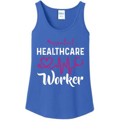 Essential Healthcare Worker Heartbeat Nurse Gift Ladies Essential Tank