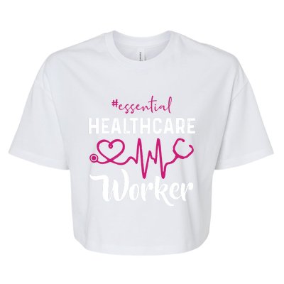 Essential Healthcare Worker Heartbeat Nurse Gift Bella+Canvas Jersey Crop Tee