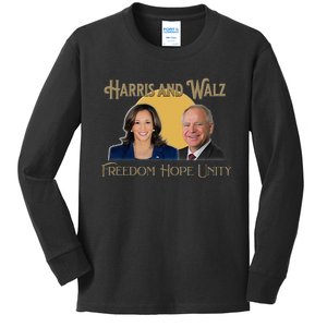 Elect Harris Walz 2024 Kamala And Tim President And Vp Kids Long Sleeve Shirt