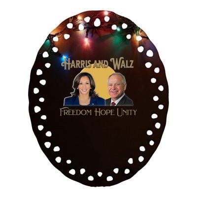 Elect Harris Walz 2024 Kamala And Tim President And Vp Ceramic Oval Ornament