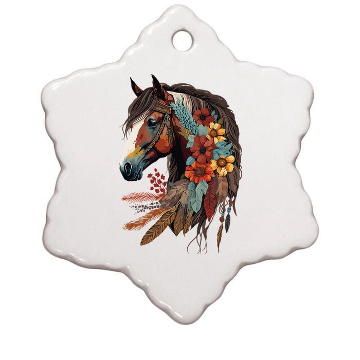 Equestrian Horse Western Cow Horseback Riding Theme Ceramic Star Ornament