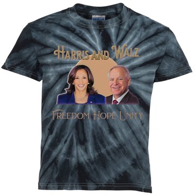 Elect Harris Walz 2024 Kamala And Tim President And Vp Kids Tie-Dye T-Shirt