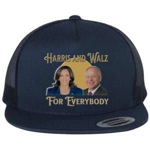 Elect Harris Walz 2024 For Everybody Meaningful Gift Flat Bill Trucker Hat