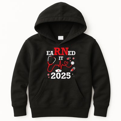 Earned it 2025 for nurse graduation or RN LPN class of Kids Hoodie