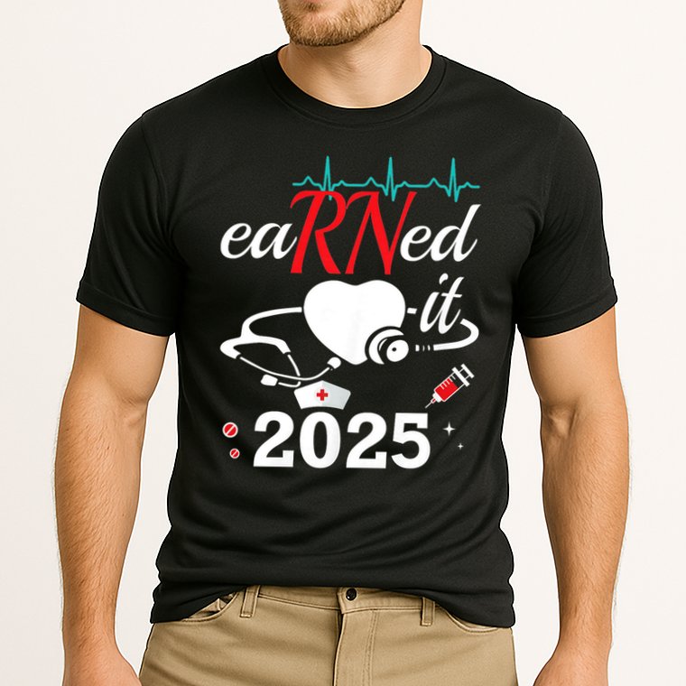 Earned It 2025 RN Nurse Nursing Graduation Gift Cooling Performance Crew T-Shirt