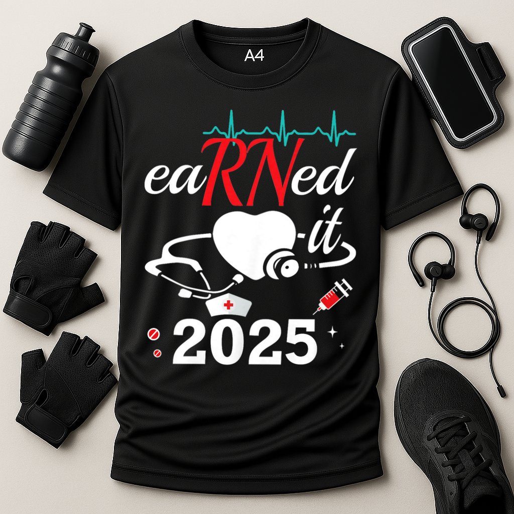 Earned It 2025 RN Nurse Nursing Graduation Gift Cooling Performance Crew T-Shirt