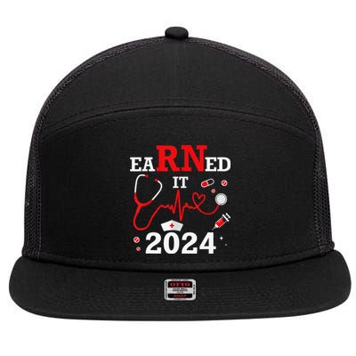 Earned It 2024 For Nurse Graduation or RN LPN Class Of 2024 7 Panel Mesh Trucker Snapback Hat