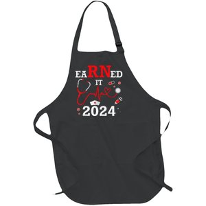 Earned It 2024 For Nurse Graduation or RN LPN Class Of 2024 Full-Length Apron With Pockets