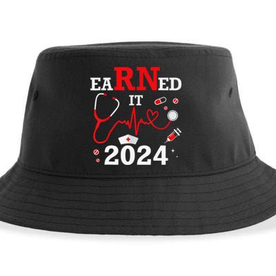 Earned It 2024 For Nurse Graduation or RN LPN Class Of 2024 Sustainable Bucket Hat