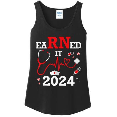 Earned It 2024 For Nurse Graduation or RN LPN Class Of 2024 Ladies Essential Tank