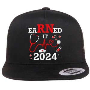 Earned It 2024 For Nurse Graduation or RN LPN Class Of 2024 Flat Bill Trucker Hat