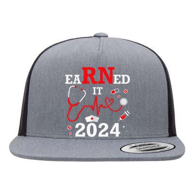 Earned It 2024 For Nurse Graduation or RN LPN Class Of 2024 Flat Bill Trucker Hat