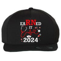 Earned It 2024 For Nurse Graduation or RN LPN Class Of 2024 Wool Snapback Cap