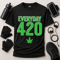 Everyday Is 420 420 Party April 20th Weed Marijuana Cooling Performance Crew T-Shirt