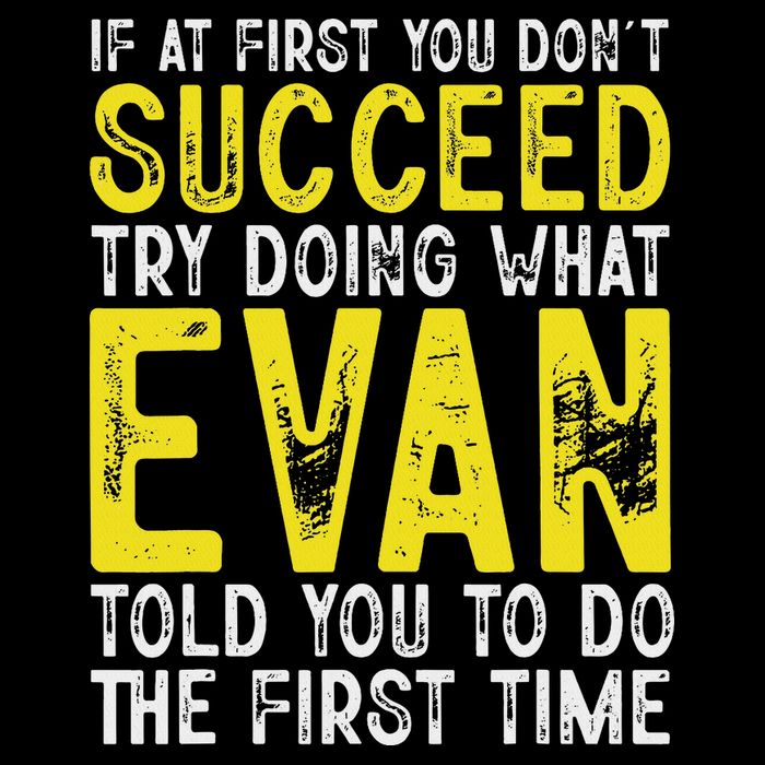 Evan If At First You Don't Succeed Funny Evan Name  16 in Basic Backpack