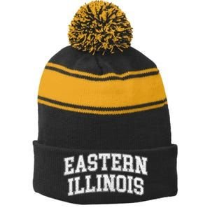 Eastern Illinois Athletic Arch College University Alumni Stripe Pom Pom Beanie