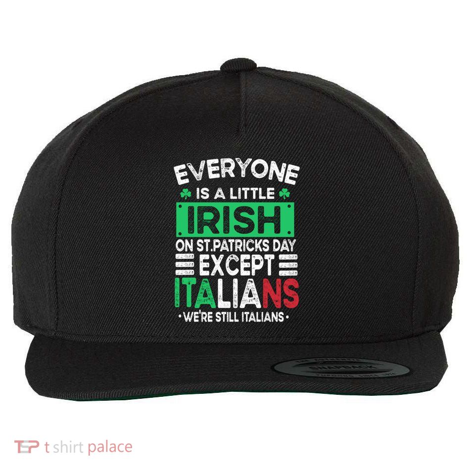 Everyone Is A Little Irish On St Patrick Day Except Italians Gift Wool Snapback Cap