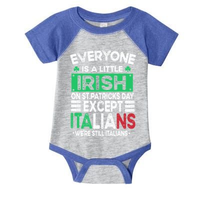 Everyone Is A Little Irish On St Patrick Day Except Italians Gift Infant Baby Jersey Bodysuit