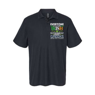 Everyone Is A Little Irish On St Patrick Day Except GREEKS Softstyle Adult Sport Polo