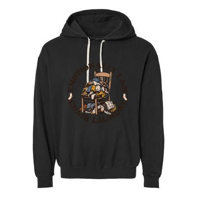 Emotionally I Am Chair Laundry Garment-Dyed Fleece Hoodie