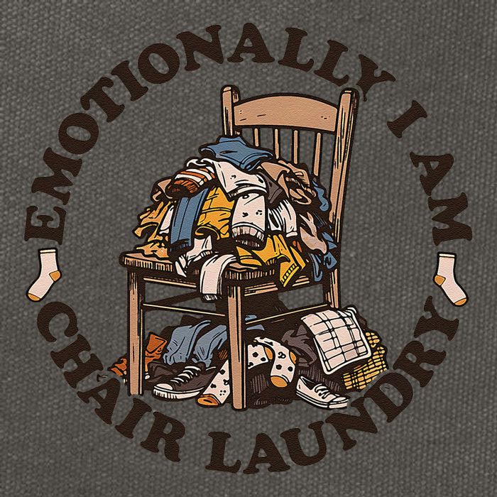 Emotionally I Am Chair Laundry Cotton Canvas Backpack