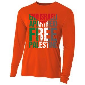 End Israeli Apartheid Free Palestine Gaza Awareness Quote Gift Cooling Performance Long Sleeve Crew