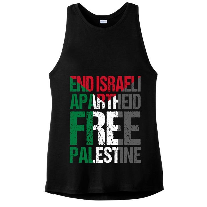 End Israeli Apartheid Free Palestine Gaza Awareness Quote Gift Ladies PosiCharge Tri-Blend Wicking Tank