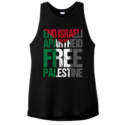 End Israeli Apartheid Free Palestine Gaza Awareness Quote Gift Ladies PosiCharge Tri-Blend Wicking Tank