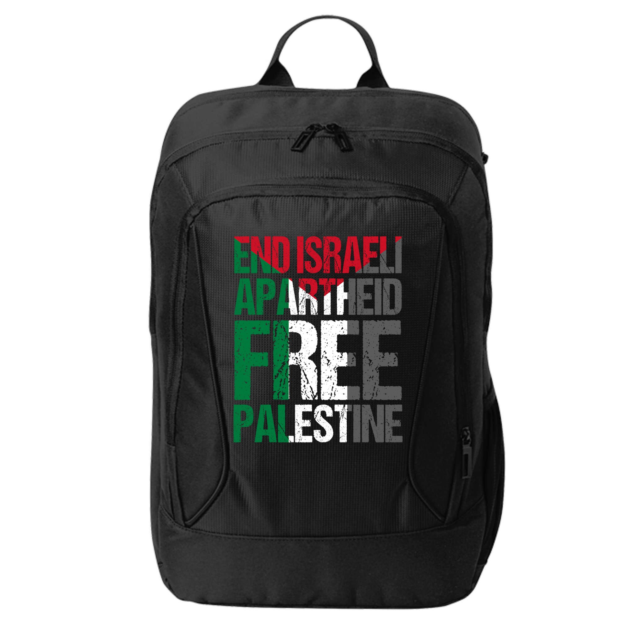 End Israeli Apartheid Free Palestine Gaza Awareness Quote Gift City Backpack