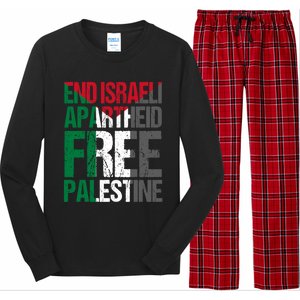 End Israeli Apartheid Free Palestine Gaza Awareness Quote Gift Long Sleeve Pajama Set