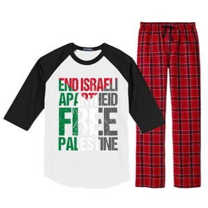 End Israeli Apartheid Free Palestine Gaza Awareness Quote Gift Raglan Sleeve Pajama Set